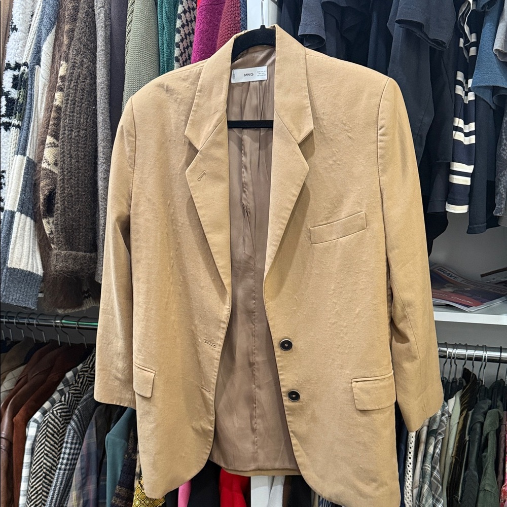Tan Blazer with Button Details